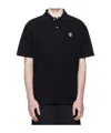 Maison Kitsuné Polo Shirt With Short Sleeves And Collar In Black