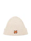 Maison Kitsuné Fox Head Cotton Beanie Accessories In White