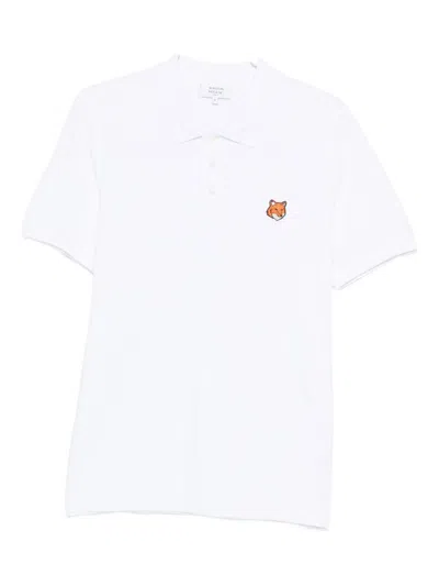 Maison Kitsuné Fox Head Cotton Polo Shirt In White