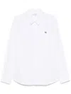 Maison Kitsuné Mini Fox Head Classic Shirt And Blouse Light Blue In White