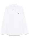Maison Kitsuné Mini Fox Head Classic Shirt And Blouse Light Blue In White