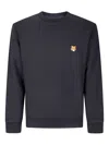 Maison Kitsuné Cotton Sweatshirt Featuring Fox Head Design In Blue