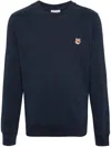 Maison Kitsuné Fox Logo-patch Sweatshirt In Blue