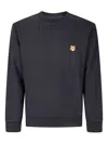 Maison Kitsuné Cotton Sweatshirt Featuring Fox Head Design In Gray