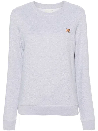 Maison Kitsuné Fox Head Patch Sweatshirt In Grey