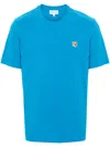 Maison Kitsuné Fox Head Short Sleeved T-shirt In Blue