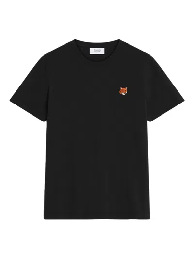 Maison Kitsuné Fox Head Cotton T-shirt In Black
