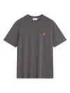 Maison Kitsuné Fox Head Regular Fit Cotton T-shirt In Gray