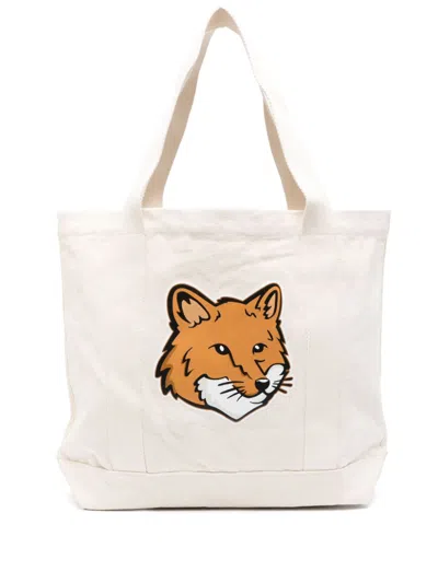 Maison Kitsuné Fox Head Cotton Tote Bag