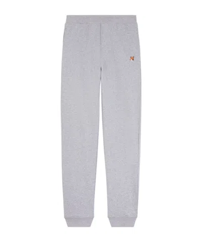 Maison Kitsuné Fox Head Cotton Track Pants In Gray