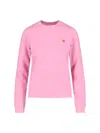 Maison Kitsuné Fox Head Crew Neck Sweatshirt In Pink