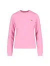 Maison Kitsuné Fox Head Patch Crewneck Sweatshirt In Pink