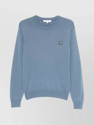 MAISON KITSUNÉ FOX HEAD CREW NECK WOOL JUMPER