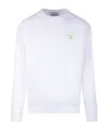 Maison Kitsuné Fox Head-embroidered Crew-neck Sweatshirt In White