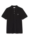 Maison Kitsuné Fox-head Embroidered Polo Shirt In Black