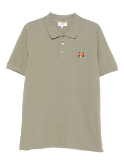 Maison Kitsuné Polo Collar T-shirt Short Sleeves In Neutral