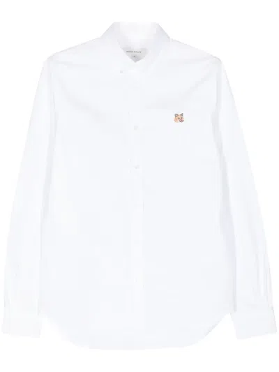 MAISON KITSUNÉ FOX HEAD-EMBROIDERED SHIRT