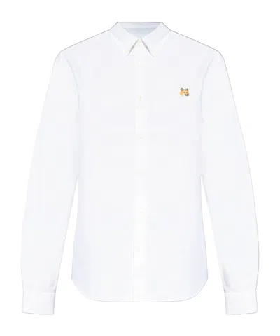 MAISON KITSUNÉ MAISON KITSUNÉ FOX HEAD EMBROIDERED LONG-SLEEVED SHIRT