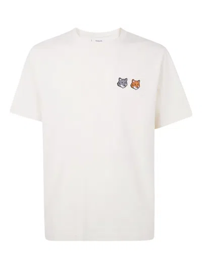 Maison Kitsuné Fox Head Embroidered T-shirt In White