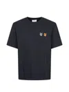 Maison Kitsuné Fox-head Embroidered T-shirt In Gray