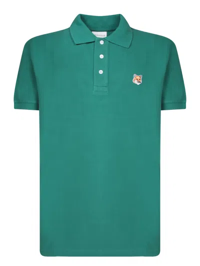 Maison Kitsuné Fox Head Green Polo Shirt