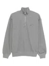 Maison Kitsuné Fox-head Half-zip Sweatshirt In Gray