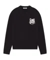 Maison Kitsuné Maison Kitsune Fox Head Intarsia Wool Jumper In Black