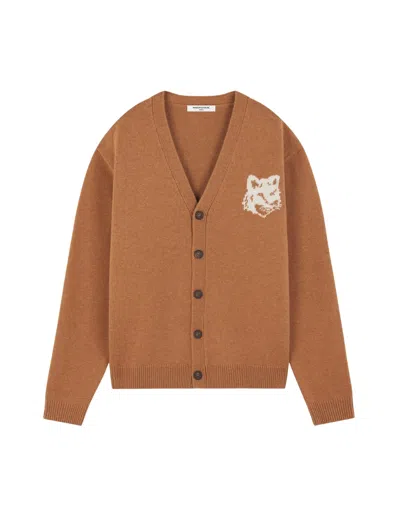 MAISON KITSUNÉ FOX HEAD INTARSIA COMFORT CARDIGAN