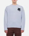 Maison Kitsuné Fox Head Intarsia Comfort Jumper In Sky Blue