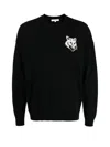 Maison Kitsuné Maison Kitsune Fox Head Intarsia Wool Jumper In Black