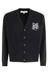 Maison Kitsuné Black Fox Head Cardigan With Buttons Closure In Black