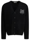 Maison Kitsuné Black Fox Head Cardigan With Buttons Closure In Black