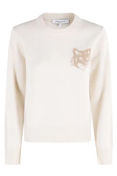 Maison Kitsuné Sweaters Ecru / Tan Beige In White