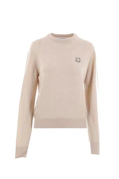 Maison Kitsuné Maison Kitsune' Sweaters In Light Beige Melange