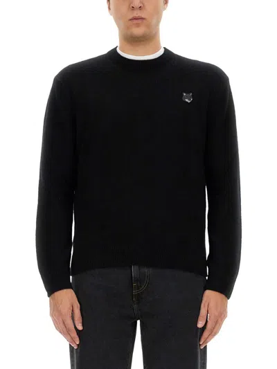 Maison Kitsuné Black Wool Sweater