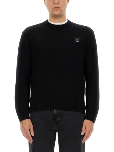 Maison Kitsuné "fox Head" Jersey In Black