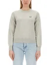 Maison Kitsuné Knitted Fox Head Sweater In Grey