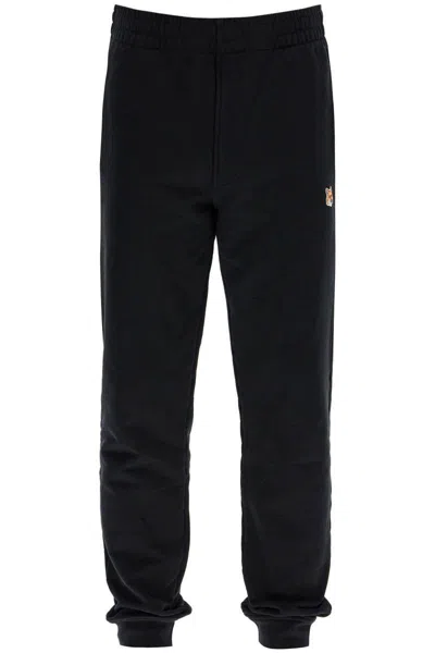 Maison Kitsuné Fox Head Joggers In Black