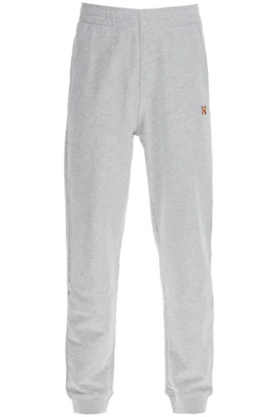 Maison Kitsuné Fox Head Joggers In Gray