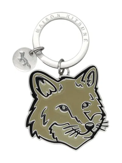 Maison Kitsuné Fox Head Keyring In Metallic