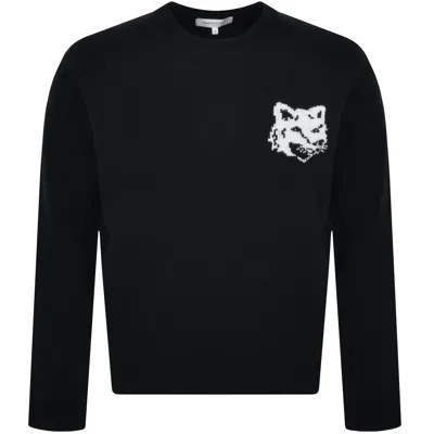 MAISON KITSUNÉ MAISON KITSUNE FOX HEAD KNIT JUMPER BLACK