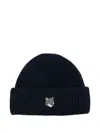 Maison Kitsuné Fox Head Large Beanie Accessories In Black