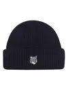 Maison Kitsuné Fox Head Large Beanie Accessories In Blue