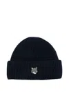 Maison Kitsuné Fox Head Large Beanie Accessories In Blue