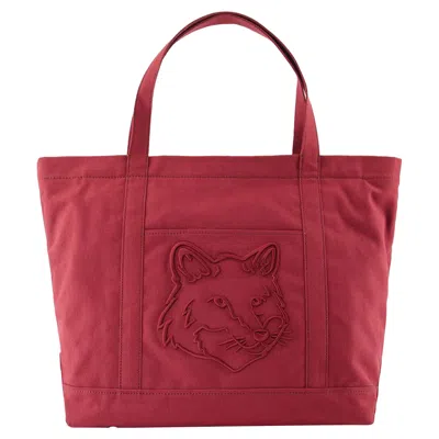 Maison Kitsuné Fox Head Large Shopper Bag - Maison Kitsune - Leather - Red