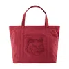 Maison Kitsuné Fox Head Large Shopper Bag In Red