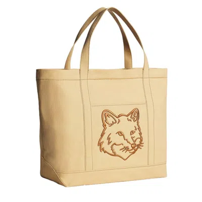 Maison Kitsuné Fox Head Large Tote In 0102