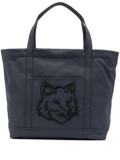 Maison Kitsuné Fox Head Large Tote Bags