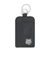 Maison Kitsuné Fox Head Leather Card Holder In Black