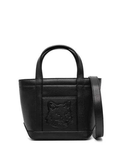 Maison Kitsuné Fox Head Leather Mini Shopper Bag